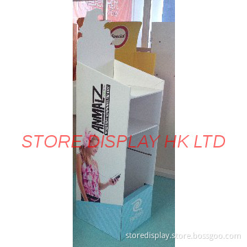 Custom Floor Stand Cardboard Cosmetic Display Stands for Retail Shops